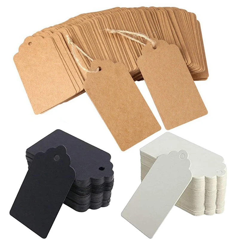 Kraft Hang Tag - 100 Adet Çok boyutlu Kraft Kağıt