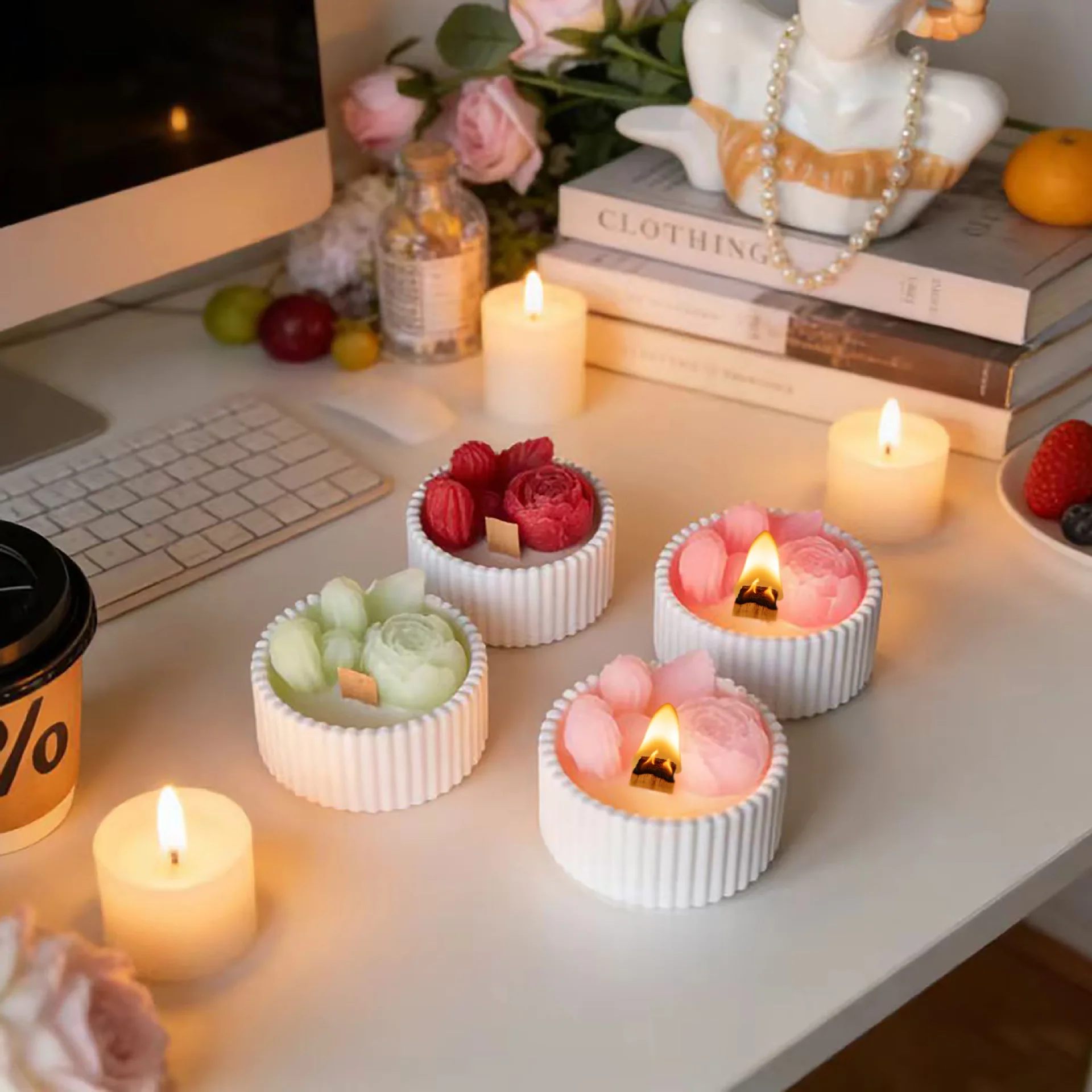 2 adet Çiçekli Gül Kupa Kokulu - Candle Souvenir incelemesi ve fiyatı